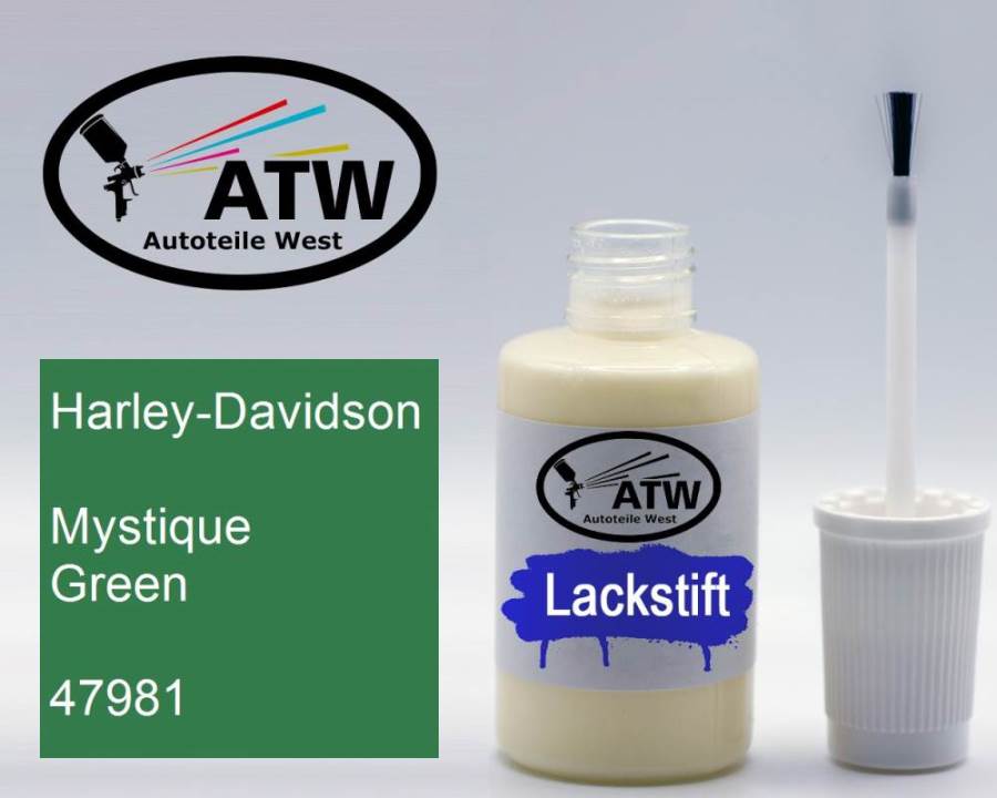 Harley-Davidson, Mystique Green, 47981: 20ml Lackstift, von ATW Autoteile West.